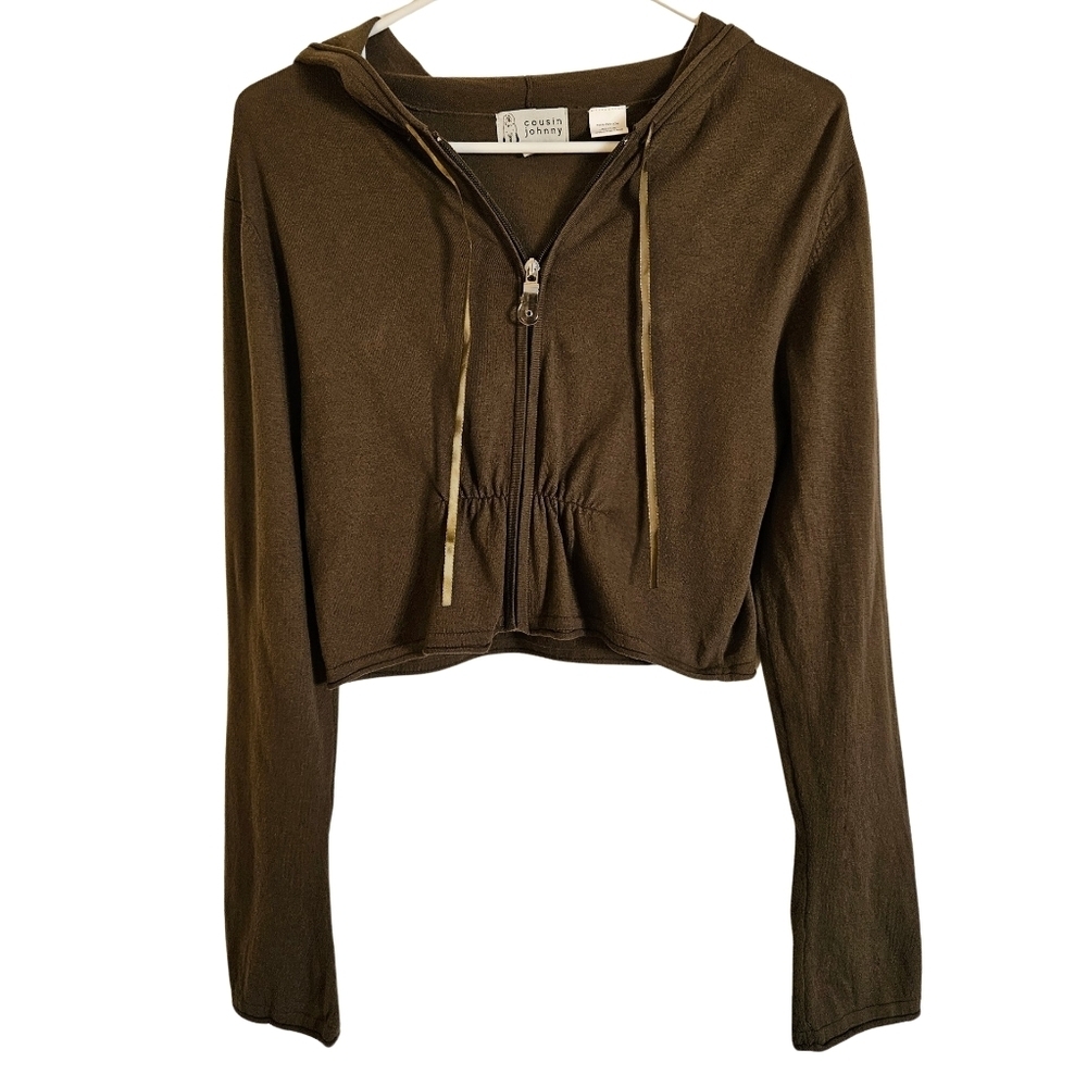 Cousin Johnny Zip Up Hooded Sweatshirt, Large, Green, Slight Color Variations